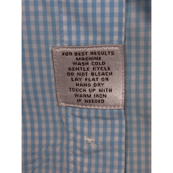 Peter Millar Mens Blue Checkered Dress Shirt Size M - Picture 9 of 16
